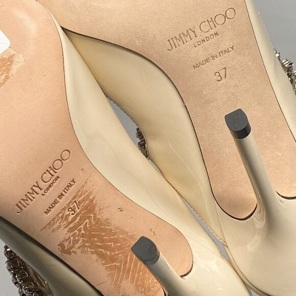 Jimmy Choo Bing 100MM Embellished Patent Leather Mules size 37 - Picture 15 of 15